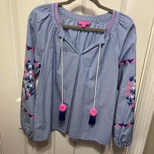 Fun and festive Lily Pulitzer blouses! Worn once, then dry cleaned. Size Medium.